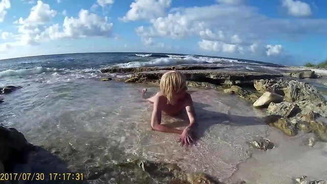 Sissy Mya Swallow a the beach
