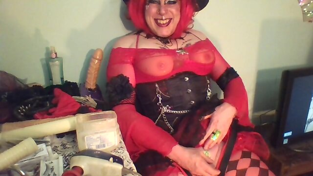 red leather glove smoking