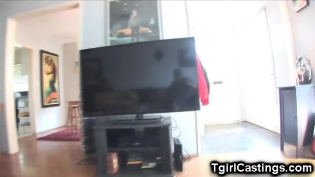 Tgirl Newcomer Gets Face Full Of Cum!