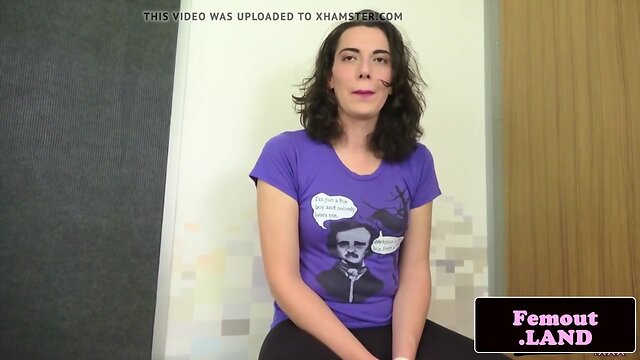 Natural titted amateur trans jerking cock