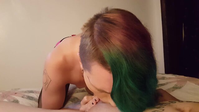 My cute trans GF loving on my cock