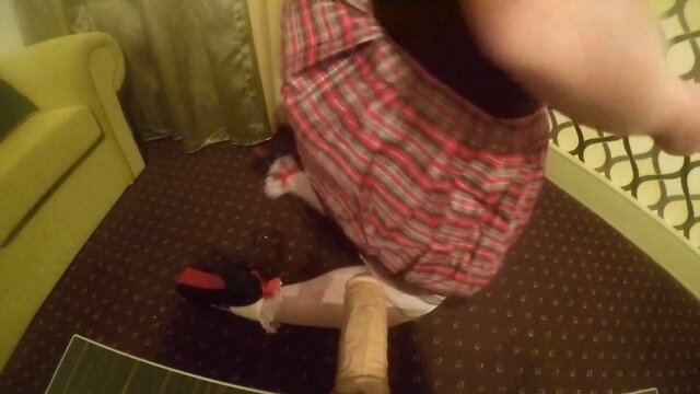 A Young Sissy School Girl Does her Homework!