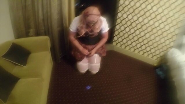 A Young Sissy School Girl Does her Homework!