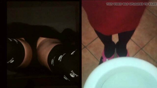 Maddalena Pees (at the toilet)