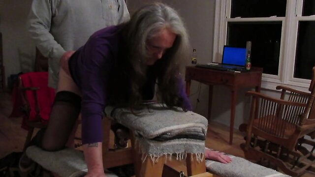 Breaking the bench with dildo and cock