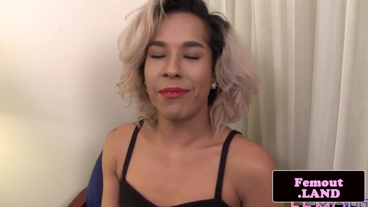 Classy black trans queen solo jerking session