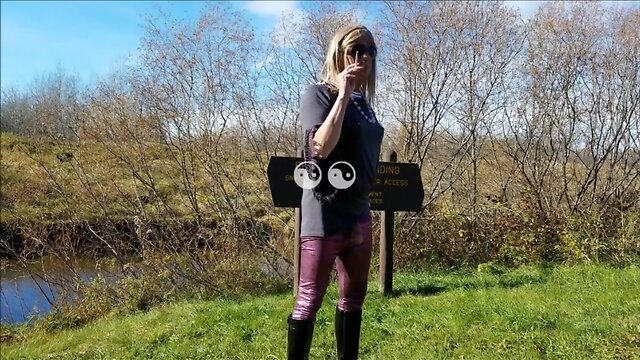 Tammy CD smoking and stroking in public with cum MMMmmm