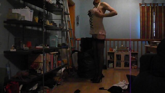 Having fun wearing my sexy school uniform part 3