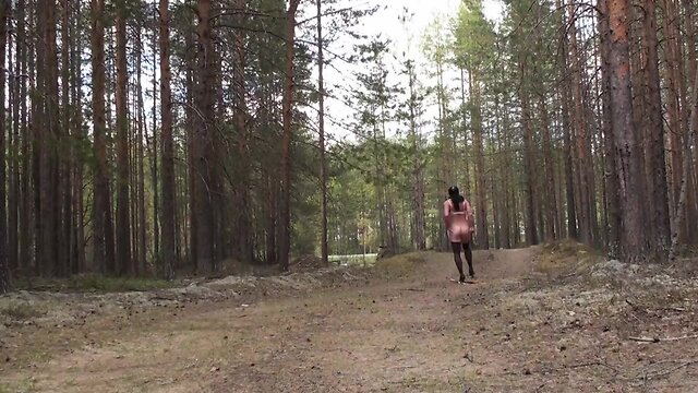 Walk naked on a forest road.