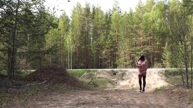 Walk naked on a forest road.