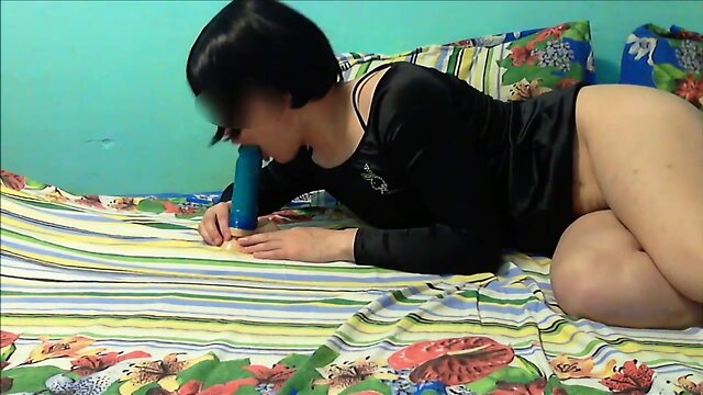 CD sissy playing with dildo and cumshot