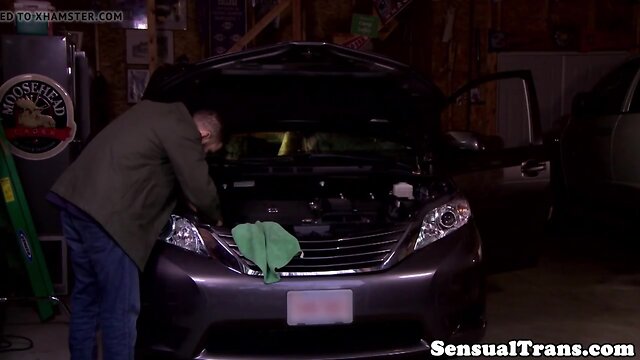 Smalltitted shemale analized while wanking