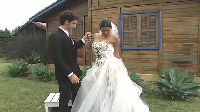 Hot shemale bride fucks new hubby