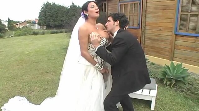 Hot shemale bride fucks new hubby