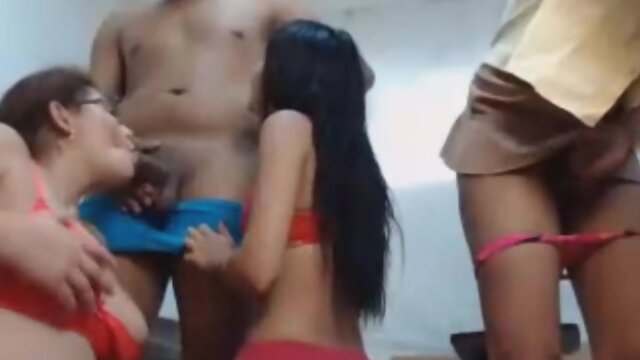 Lucky Guy Ravages Tranny and Two Females