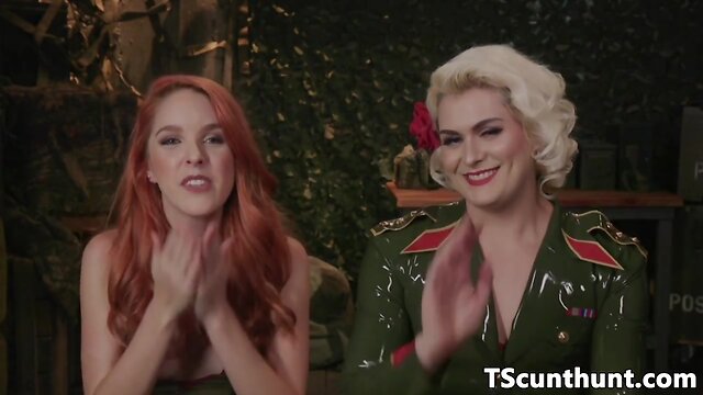 Dominant TS pussyfucks ginger babe ballsdeep