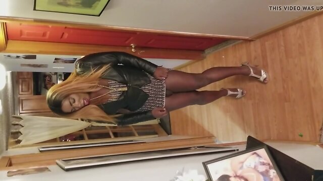 In my sexy tight dress & gold heels