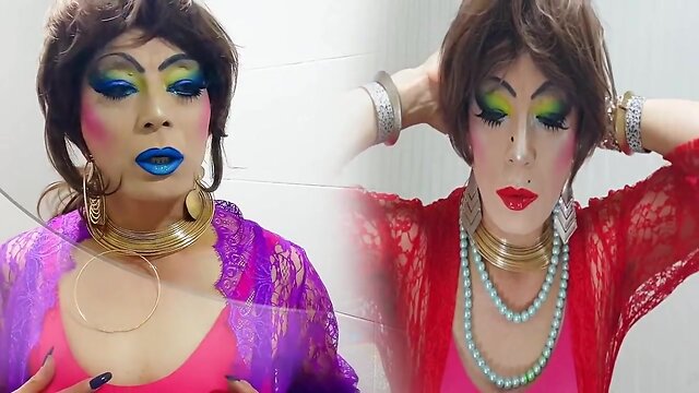 Sissy  niclo  sexy makeup smoking