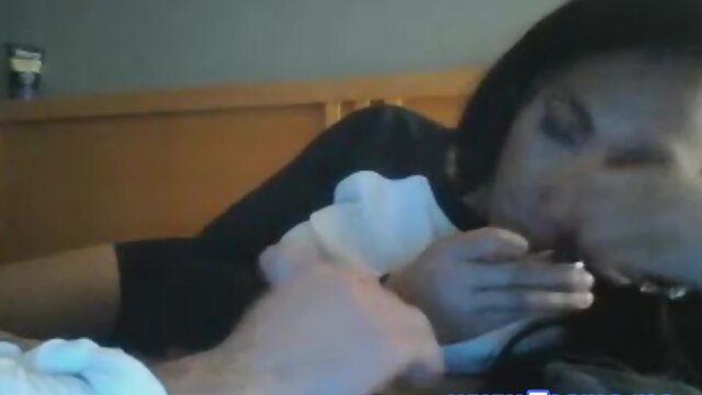 Ebony Shemale Spitting and Sucking a Nice cock