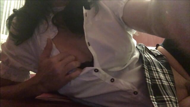 German TS Mareike playing and cumming with limp cock-clitty