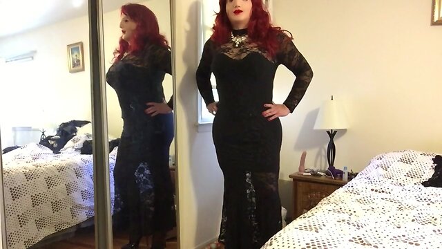 Deanna CD doll in long black dress