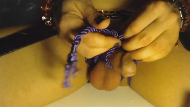 Bondage Chastity Goth Brandynette inserting Rainbow Ball