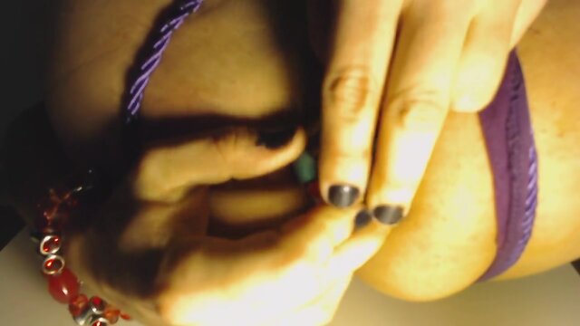 Bondage Chastity Goth Brandynette inserting Rainbow Ball