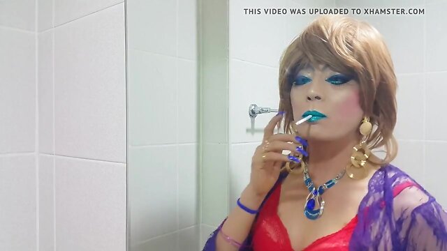 Blue Lipstick Smoking