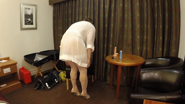 A Lovely Lady`s Dildo Play in a Hotel Room - Who Is She?