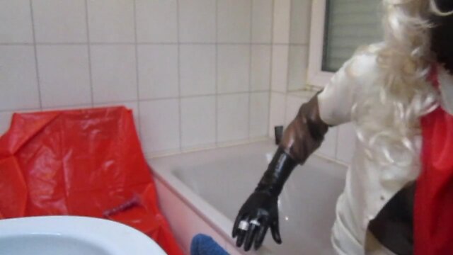 Soaking Up the Sensation: High Heels & Latex in the Shower