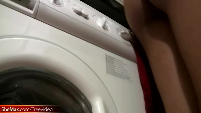 Feminine ladyboy maid fuck around the kitchen horny and wet