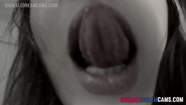 Sexy Latina Tgirl Shoots Her Cum - ShemaleDreamCams.Com