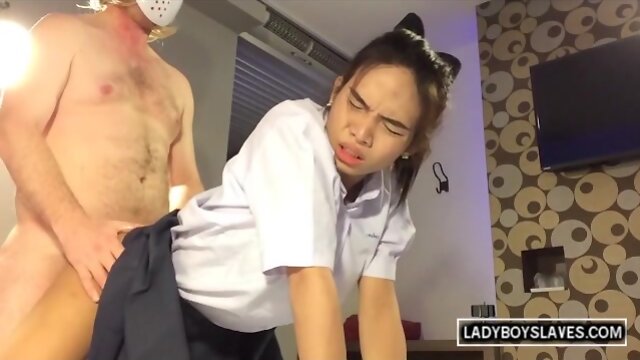 Freak Fucks Ladyboy Schoolgirl