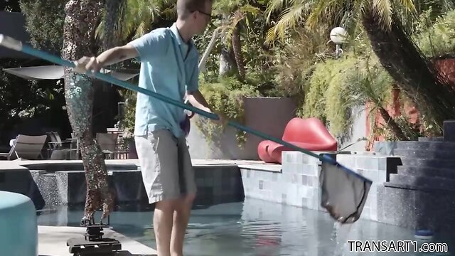 Natalie Mars fucks with the pool boy