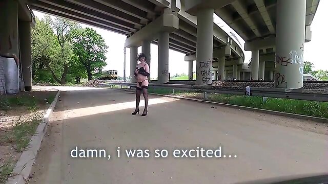 Outdoor strip & first public flash to passing train