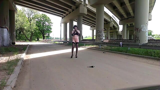 Outdoor strip & first public flash to passing train