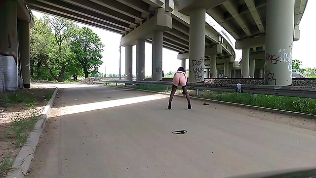 Outdoor strip & first public flash to passing train