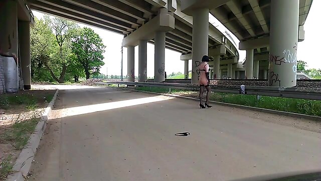 Outdoor strip & first public flash to passing train