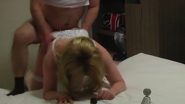 Transsexual gets drilled in her butt and cum on her face