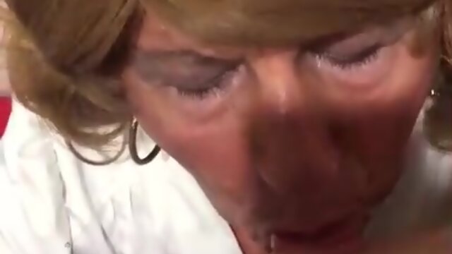 Elderly lady swallows my cum