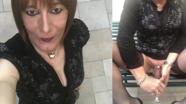 Pees and eats her cum