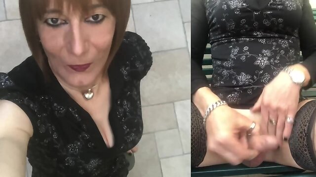 Pees and eats her cum