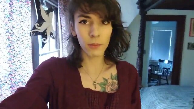 Cd in nice classic dress filming herself