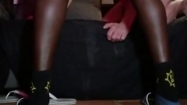 Nice young teenager ebony breed crossdresser white finish with creampie