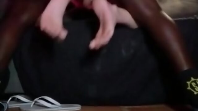 Nice young teenager ebony breed crossdresser white finish with creampie