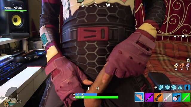 Brite Bomber from Fortnite uses her full inventory of toys