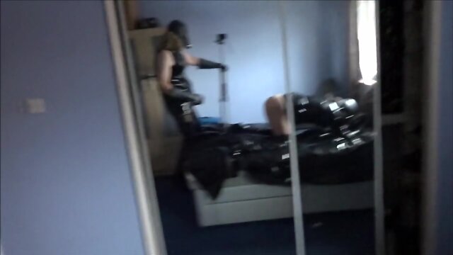 Alison and Zara - Gas Masked Fetish Transvestites in Thigh Boots