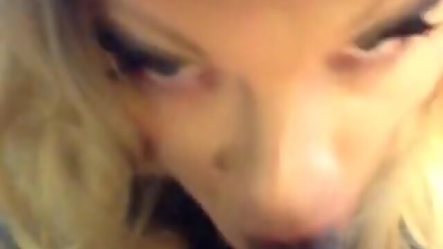 sissy McKenzie sucks and takes cum on her face