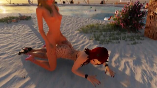 3D T-Girl Sex Game Ends with Facial!