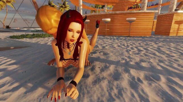 3D T-Girl Sex Game Ends with Facial!